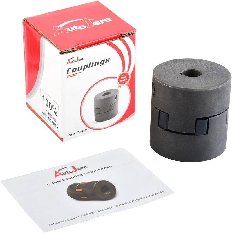 AUTOJARE 1/2" to 3/4" L095 Flexible 3-Piece L-Jaw Coupling Set & Buna-N NBR Rubber Spider - Image 2